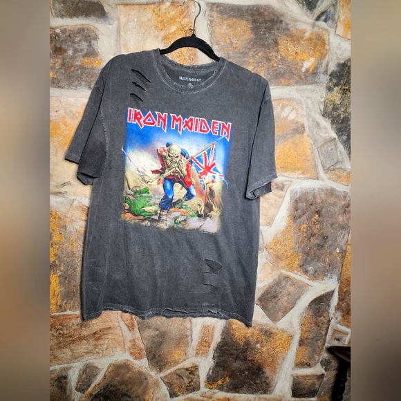 Iron Maiden rebel flag Gray t-shirt - Picture 1 of 3